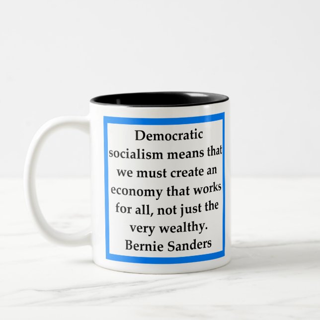 Bernie Samders quote Two-Tone Coffee Mug (Left)