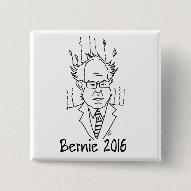 Bernie Sanders 2016 2 Inch Square Button (Front)