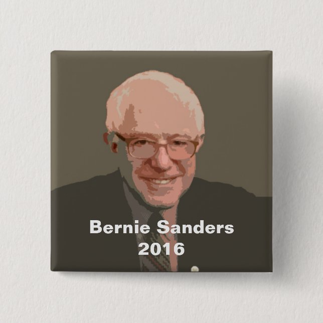 Bernie Sanders 2016 2 Inch Square Button (Front)
