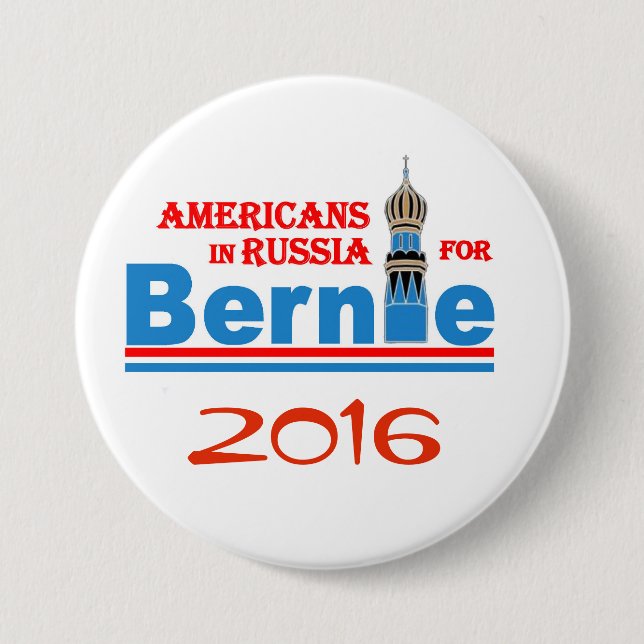 Bernie Sanders 2016 3 Inch Round Button (Front)