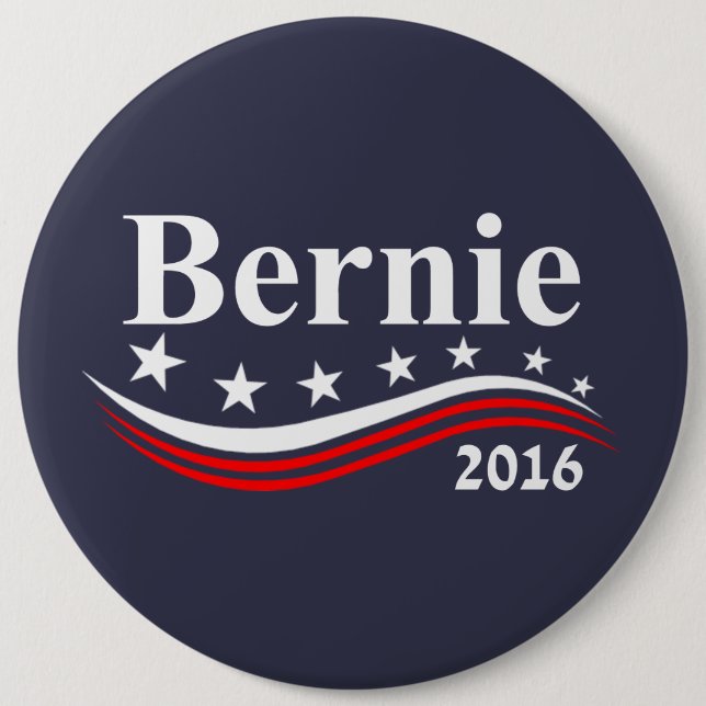 Bernie Sanders 2016 6 Inch Round Button (Front)