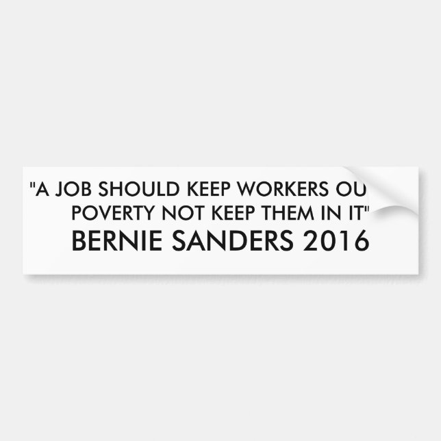 Bernie Sanders 2016 Car Bumper Sticker (Front)