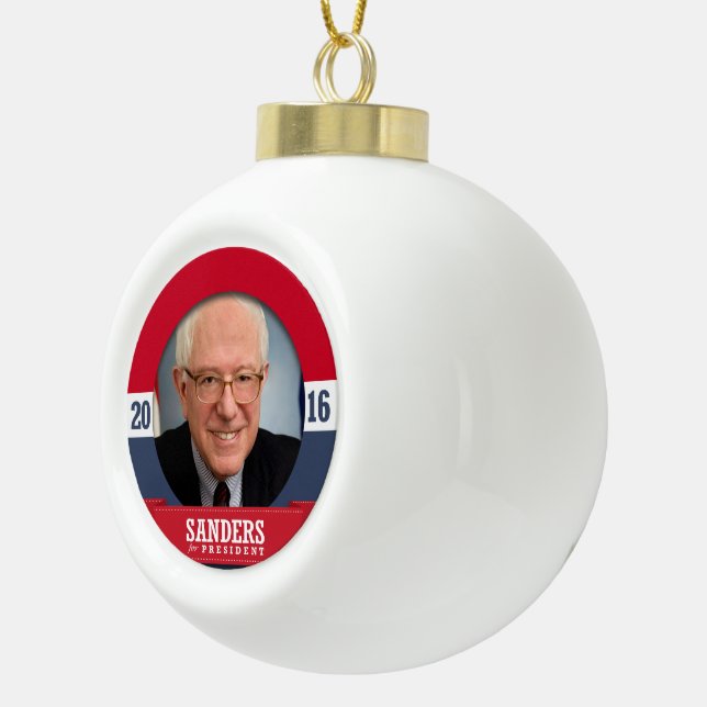 BERNIE SANDERS 2016 CERAMIC BALL CHRISTMAS ORNAMENT (Right)