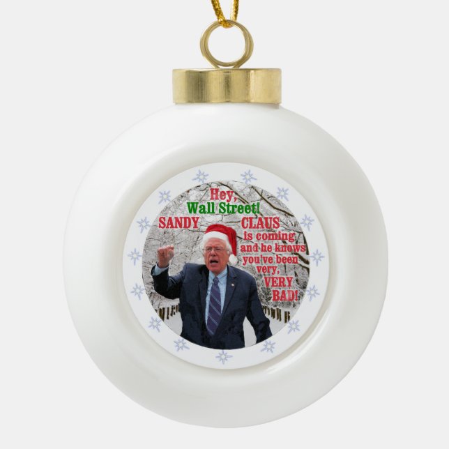 Bernie Sanders 2016 Ceramic Ball Christmas Ornament (Front)