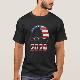 Bernie Sanders 2020 Bernie Hair And Glasses Usa F T-Shirt
