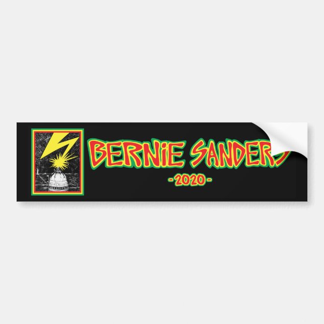 Bernie Sanders 2020 D.C. Lightning Strike Bumper Sticker (Front)