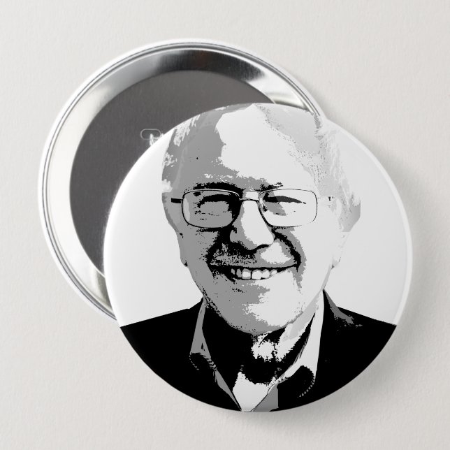 Bernie Sanders 4 Inch Round Button (Front & Back)