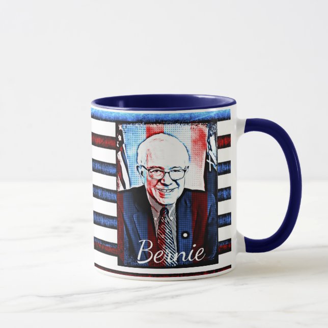 Bernie Sanders American Flag Political Coffee Mug (Right)