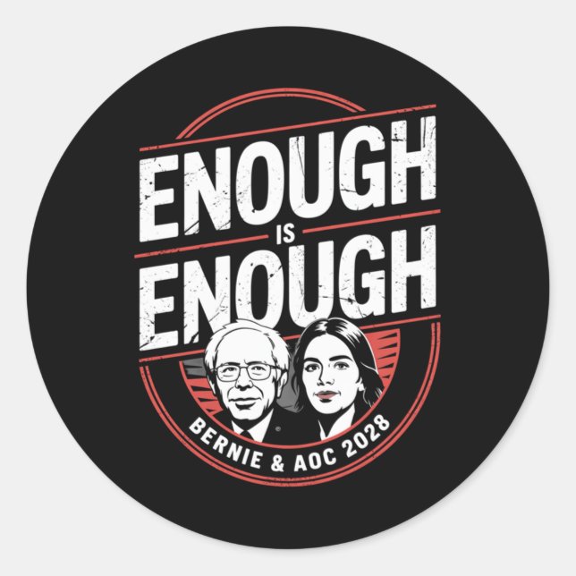 Bernie Sanders And Aoc 2028 For President Campaign Classic Round Sticker (Front)