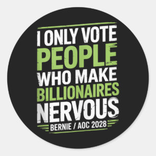 Bernie Sanders And Aoc 2028 For President Campaign Classic Round Sticker