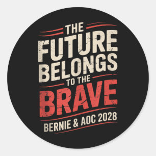 Bernie Sanders And Aoc 2028 For President Campaign Classic Round Sticker