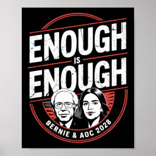 Bernie Sanders And Aoc 2028 For President Campaign Poster