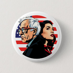 Bernie Sanders & AOC Fighting Oligarchy Tour Fight 2 Inch Round Button