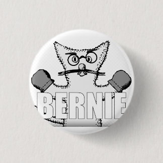 Bernie Sanders Cat with Mittens 1 Inch Round Button