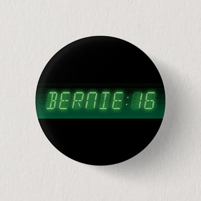 Bernie Sanders Digital Readout 1 Inch Round Button (Front)