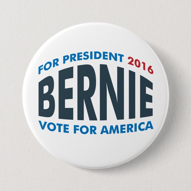 Bernie Sanders For America 3 Inch Round Button (Front)