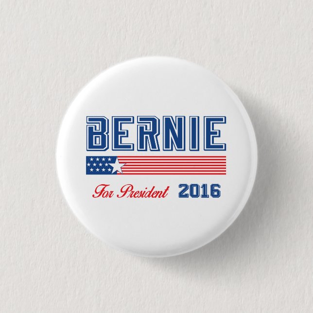 Bernie Sanders For President 2016 1 Inch Round Button (Front)