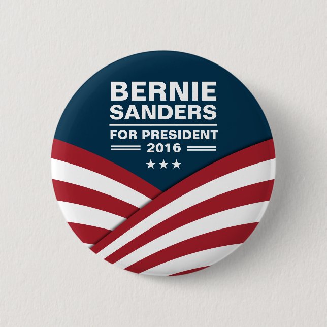 Bernie Sanders for President 2016 2 Inch Round Button (Front)
