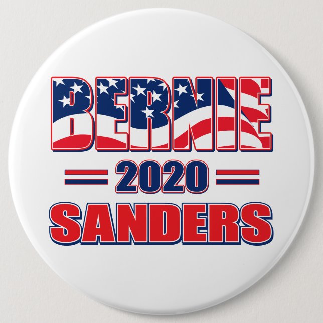 Bernie Sanders for President 2020 6 Inch Round Button (Front)