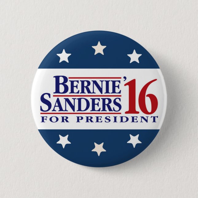 Bernie Sanders For President 2 Inch Round Button (Front)