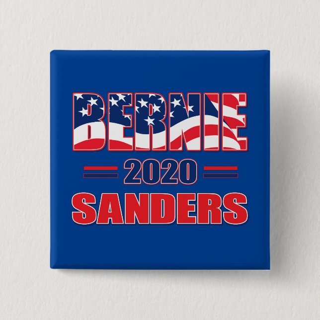 Bernie Sanders for President in 2020 2 Inch Square Button (Front)