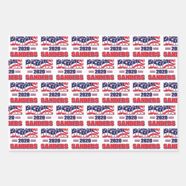 Bernie Sanders for President in 2020 Wrapping Paper Sheet (Front)