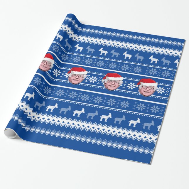 BERNIE SANDERS Hannukah Wrapping Paper (Unrolled)