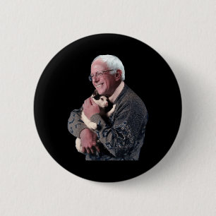 Bernie Sanders Hugging Cat Shirt Cute Animal Lover 2 Inch Round Button
