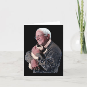 Bernie Sanders Hugging Cat Shirt Cute Animal Lover Card