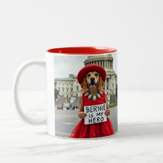 Bernie Sanders Is MY hero  Cute Dog  Two-Tone Coffee Mug