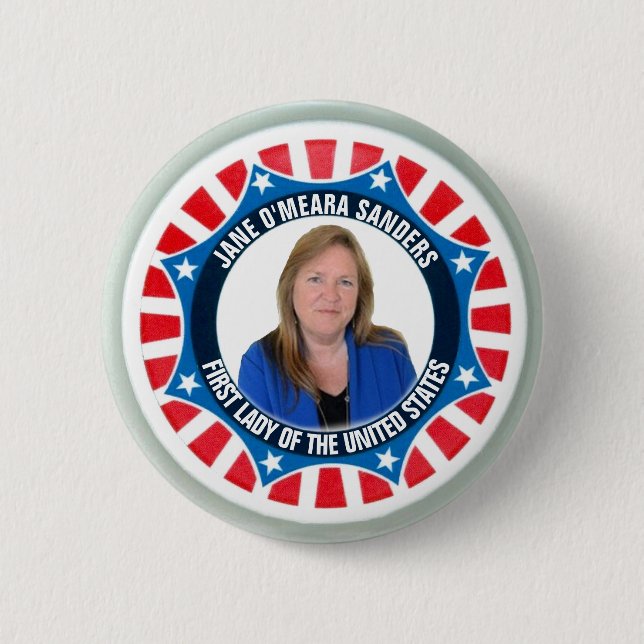 Bernie Sanders: Jane O'Meara Sanders 2020 2 Inch Round Button (Front)