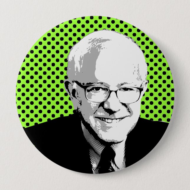BERNIE SANDERS POP ART 4 INCH ROUND BUTTON (Front)