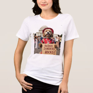 Bernie Sanders Rocks dog in dress Tri-Blend Shirt