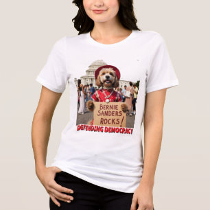 Bernie Sanders Rocks dog in dress Tri-Blend Shirt
