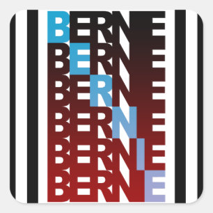 BERNIE sanders textStacks Square Sticker