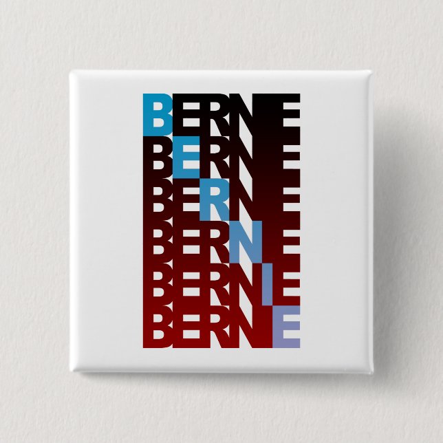BERNIE sanders textualBern 2 Inch Square Button (Front)
