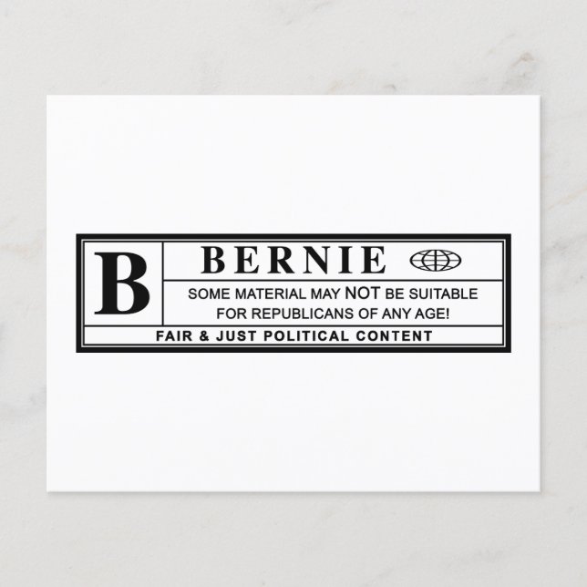 Bernie Sanders Warning Label (Front)