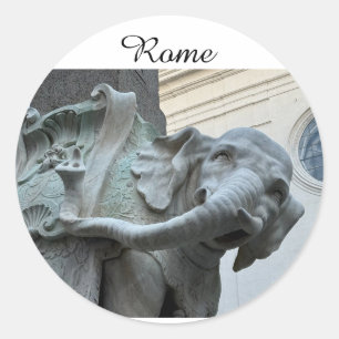 Bernini's Elephant and Obelisk - Rome Italy Classic Round Sticker