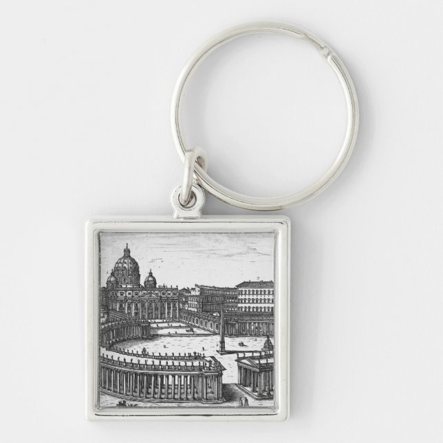 Bernini's original plan for St. Peter's Square Keychain (Front)