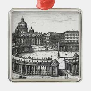 Bernini's original plan for St. Peter's Square Metal Ornament