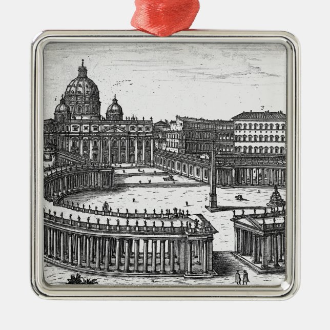 Bernini's original plan for St. Peter's Square Metal Ornament (Front)