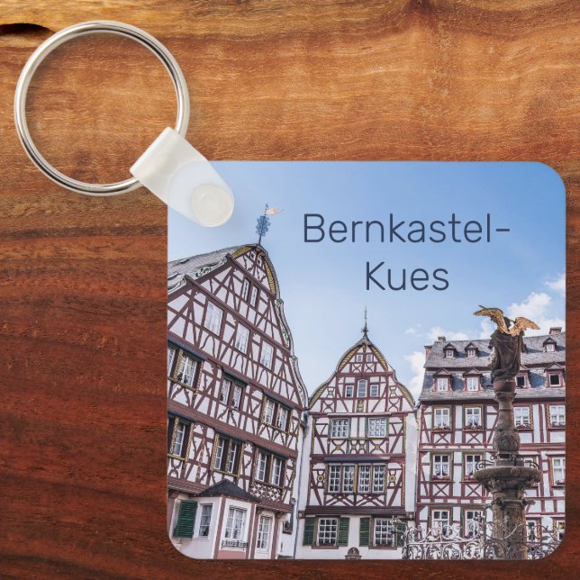 Bernkastel-Kues Historic Facades Germany Souvenir Keychain (Front)