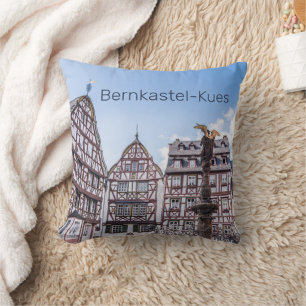 Bernkastel-Kues Historic Facades Germany Souvenir Throw Pillow