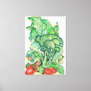 Berries and Broccoli Canvas Print