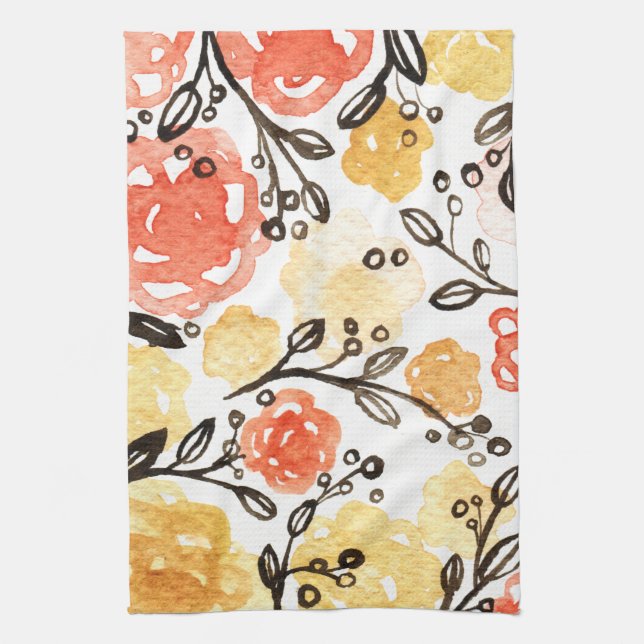 Berries and Floral Kitchen Towel (Vertical)