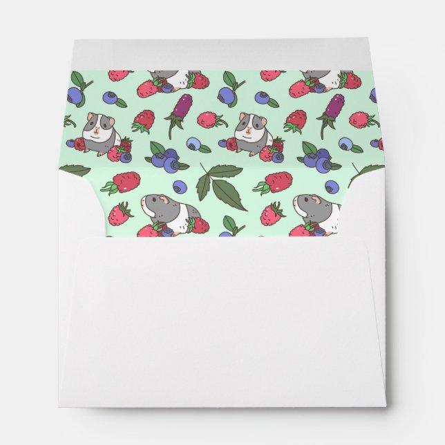 Berries and Guinea pig Pattern Envelope (Back (Bottom))