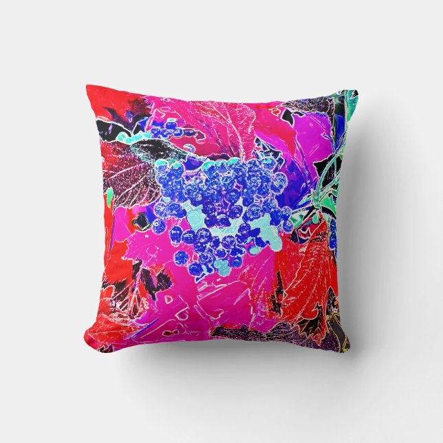 BERRIES AND LEAVES THROW PILLOW (Front)