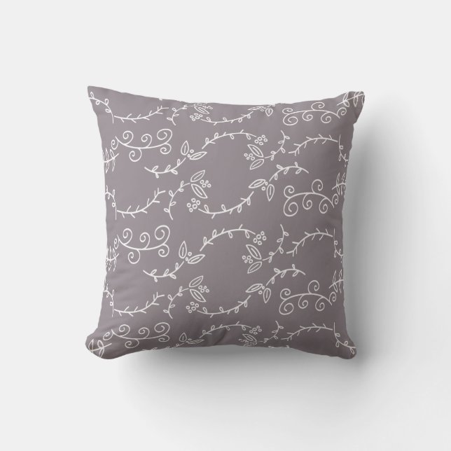 berries and leaves throw pillow (Front)