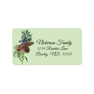 Berries and Pine Cones Label