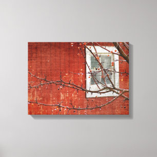 Berries and the Red Barn Canvas Print